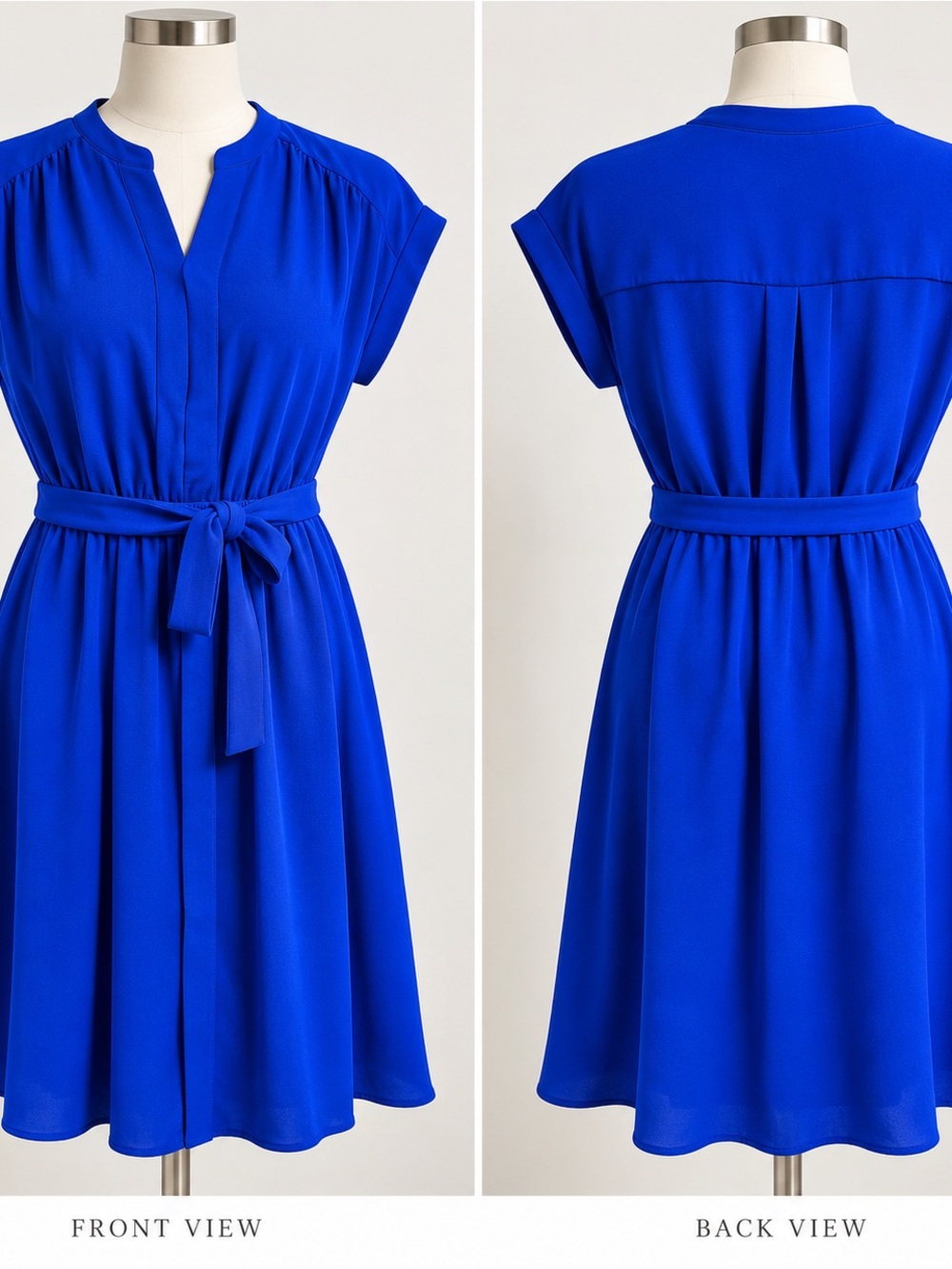 Monteau Royal Blue Belted Shirt Dress